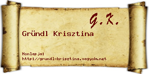 Gründl Krisztina névjegykártya