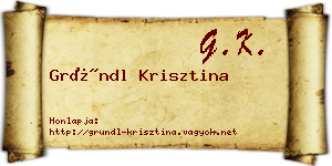 Gründl Krisztina névjegykártya